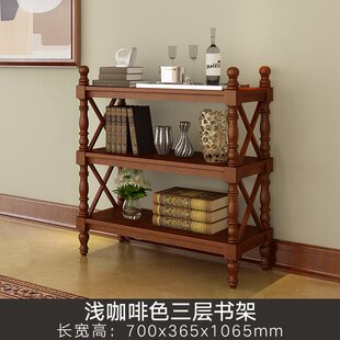 实木书架客厅落地欧式 美式 书柜家用多层置物架儿童收纳小隔断柜子