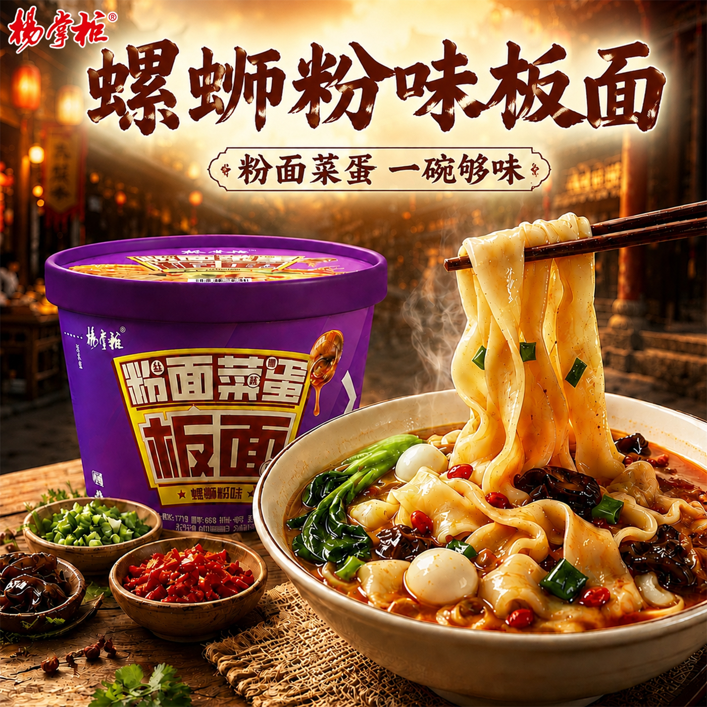 杨掌柜粉面菜蛋螺蛳粉味桶装速食图片