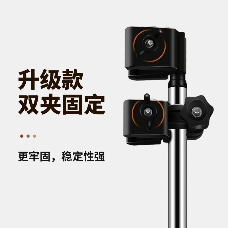 电瓶车雨伞固定支架自行车双夹可伸缩通用遮阳伞安装器