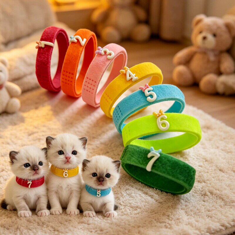 初生幼猫幼犬区分记号颈圈新生猫狗识别项圈小猫小狗标记用品