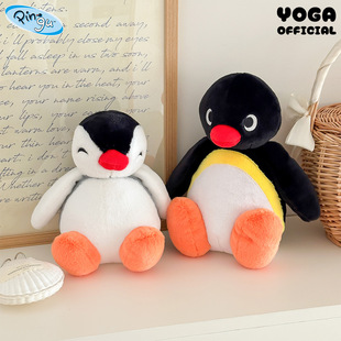 正版优迈企鹅Pingu玩偶眯眼微笑圆眼基础款可爱卡通毛绒公仔玩偶