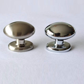 明装 简约抽屉橱柜衣柜镍拉丝锌合金拉手 亮铬椭圆单孔家具把手美式