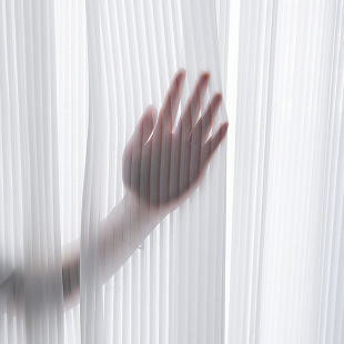 网红竖百叶垂直梦幻帘窗帘白纱纱帘透光不透人阳台魔术贴日式 白纱