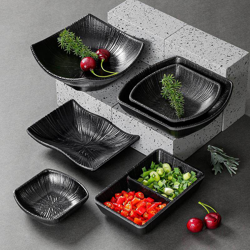 祥源美密胺餐具碟子商用烤肉黑色小料调料碟火锅酱料蘸料味碟商用