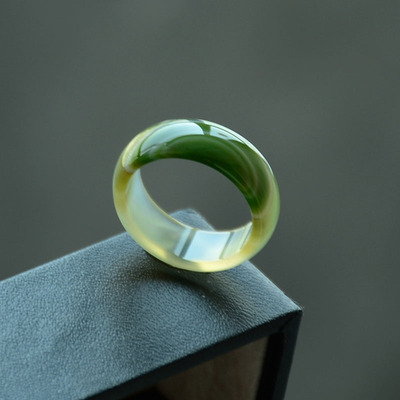 缠丝慧眼天然玉石指环戒指