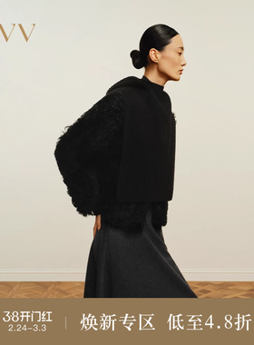 OVV秋冬热卖女装可双面穿着36mm卷毛小圆领皮草外套