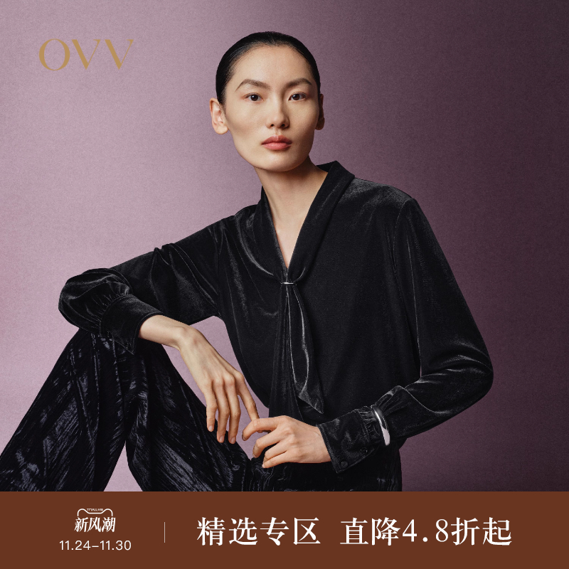 丝绒面料 套头设计 休闲通勤