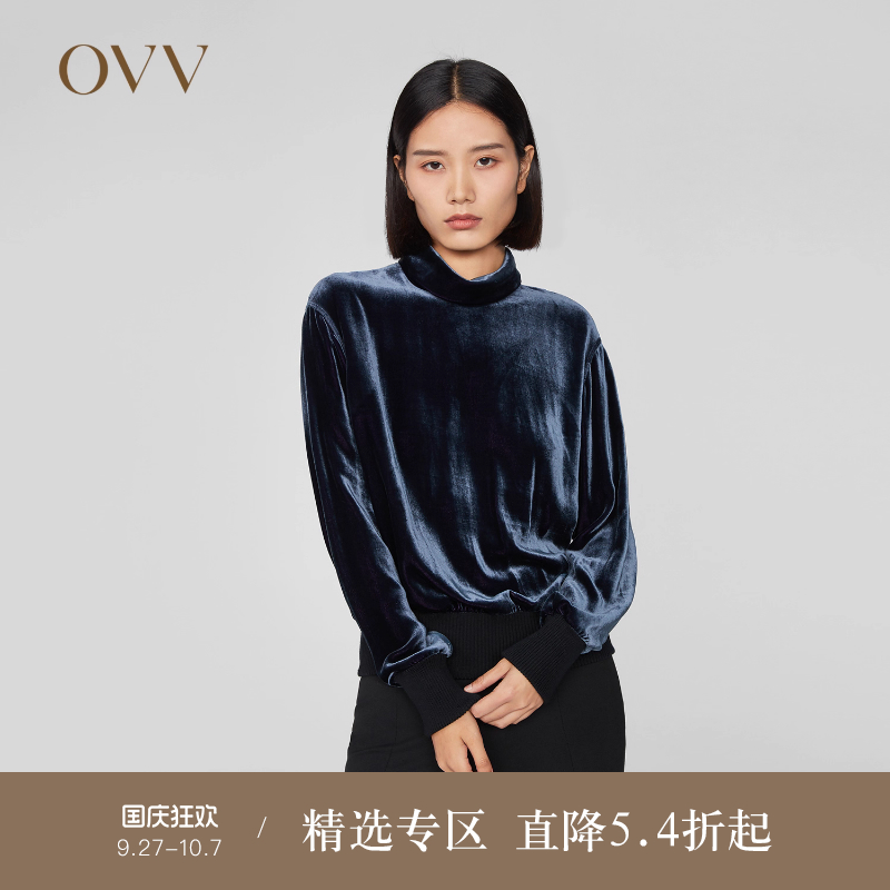 OVV休闲丝绒秋冬长袖上衣