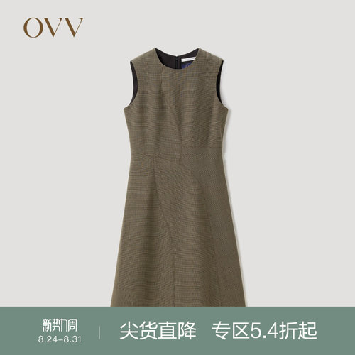 OVV2022秋冬新款女装无袖连衣裙