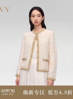 【经典粗花呢】OVV春夏热卖女装花纱针织开衫外套