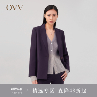 日本進(jìn)口三醋酸分割開(kāi)衩套裝 西服外套 女裝 OVVOutlet2023秋冬新款