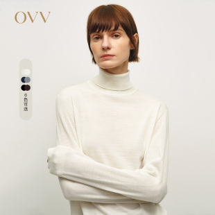 多色宽松高领长袖 女装 OVVOutlet24秋冬新款 针织衫 可机洗羊毛