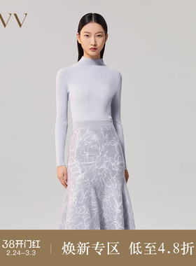 【可机洗黄金羊毛】OVVOutlet秋冬女装半高领修身羊毛针织衫