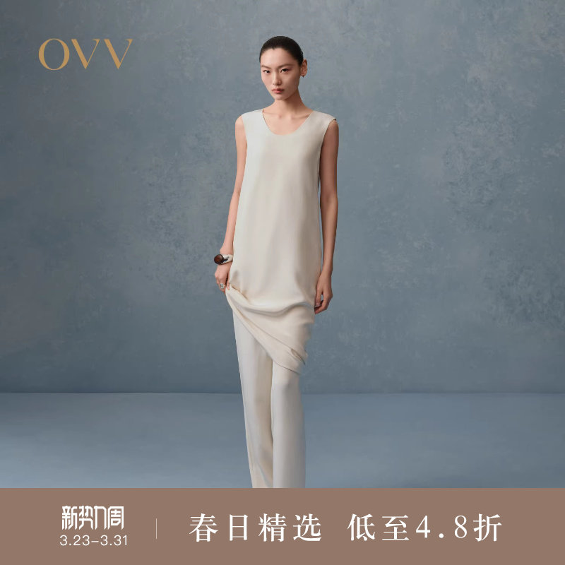 【重磅真丝】OVV春夏热卖女装30MM重绉无袖连衣裙