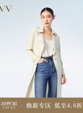 【重磅真丝】OVV春夏热卖女装22MM弹力重绉大翻领风衣