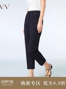 OVV春夏热卖女装简约经典休闲通勤舒适弹力烟管九分裤子