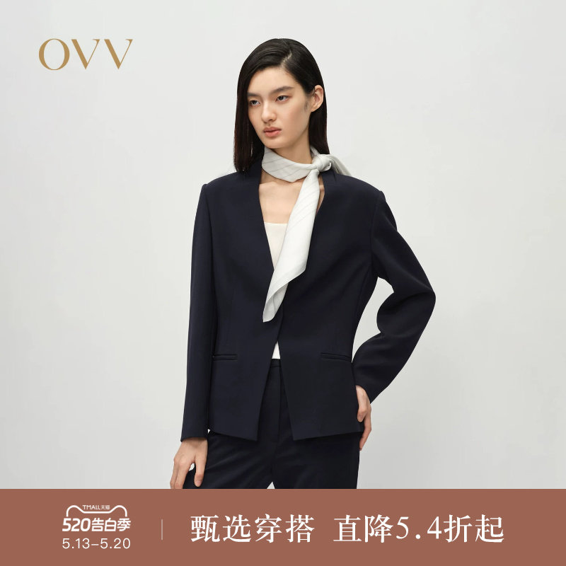 OVV2025春夏新款女装日本进口三醋酸面料简约利落西服外套
