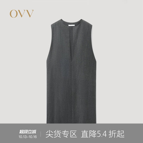 开衩设计 深V领型 直筒版型