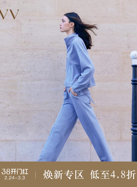 【高级运动系列】OVV秋冬新款女装棉质简约时髦休闲卫裤