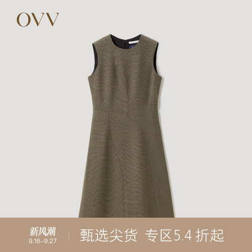 OVV2022秋冬新款女装无袖连衣裙