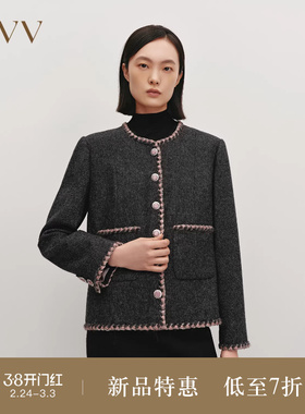 【经典粗花呢】OVVOutlet秋冬热卖女装日本进口面料夹克外套
