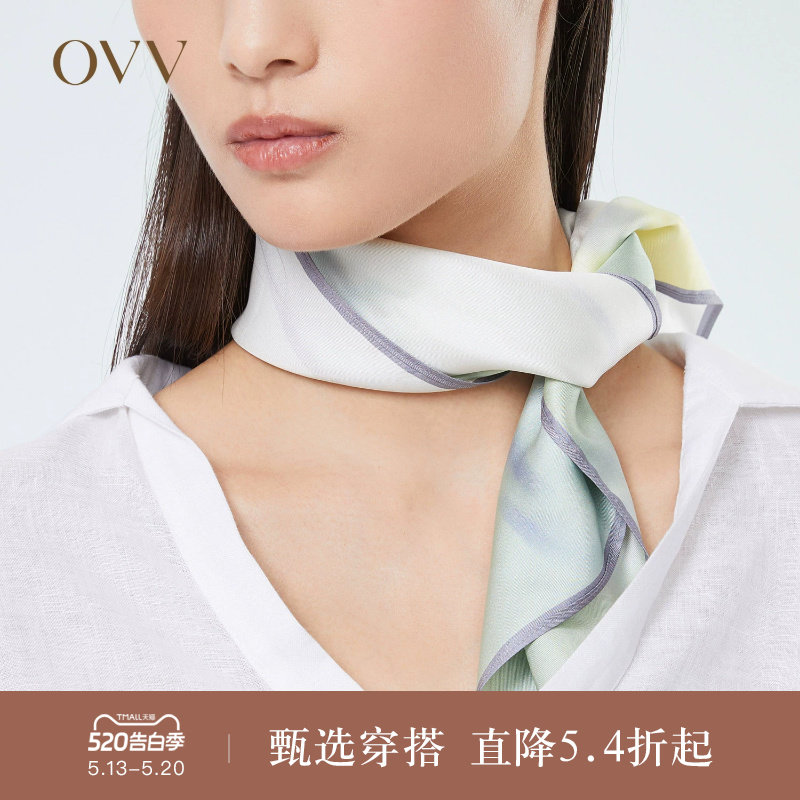 OVV春夏热卖女装时尚印花16姆米真丝复古优雅丝巾