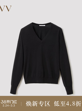 【可机洗黄金羊毛】OVV秋冬女装V领宽松羊毛长袖针织衫