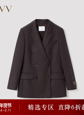 【意大利进口VBC】OVV秋冬女装羊毛经典双排扣套装西服