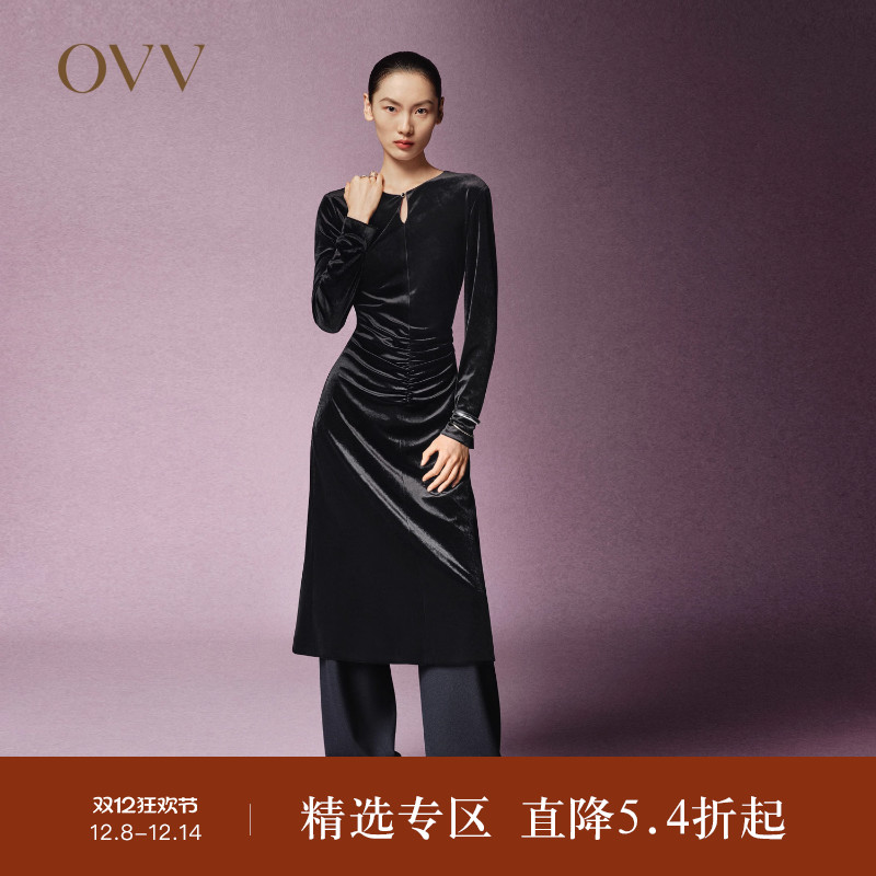 进口面料 奢华丝绒 圆领领型