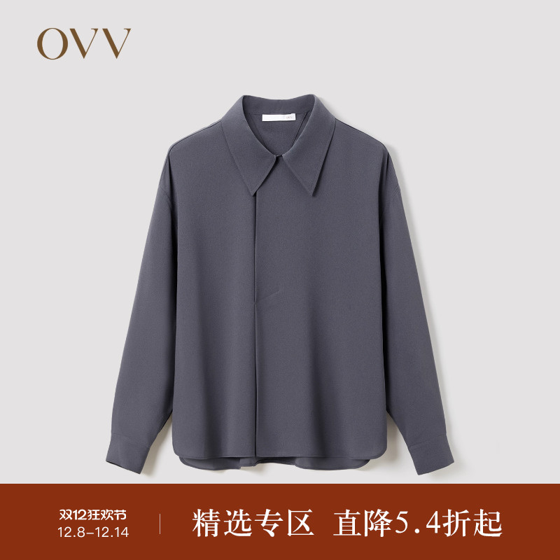 OVV直筒型休闲长袖秋冬醋酸