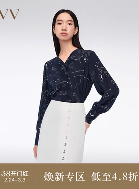 【星辰印花】OVV春夏热卖女装12MM双绉真丝长袖衬衫