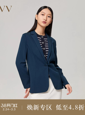 OVV秋冬高弹针织通勤职业套装西服上衣