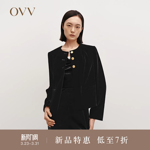 女装 新款 OVVOutlet秋冬热卖 日本进口面料夹克外套 极夜丝绒