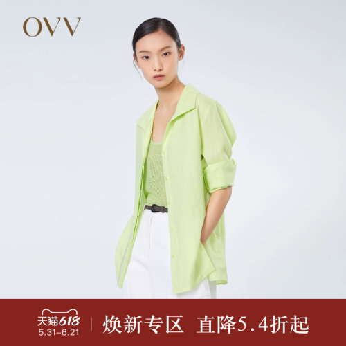 OVV宽松时髦长袖春夏亚麻