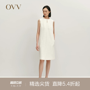 OVVOutlet秋冬热卖女装经典H型圆领舒适羊毛针织无袖连衣裙