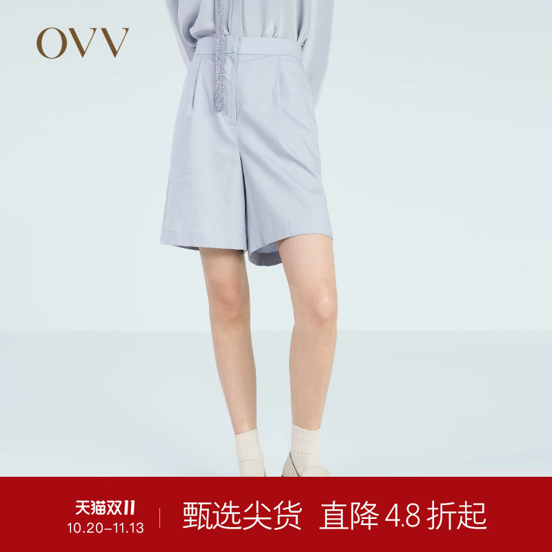 OVVOutlet 春夏热卖女装舒适透气后腰橡筋基础易搭休闲短裤