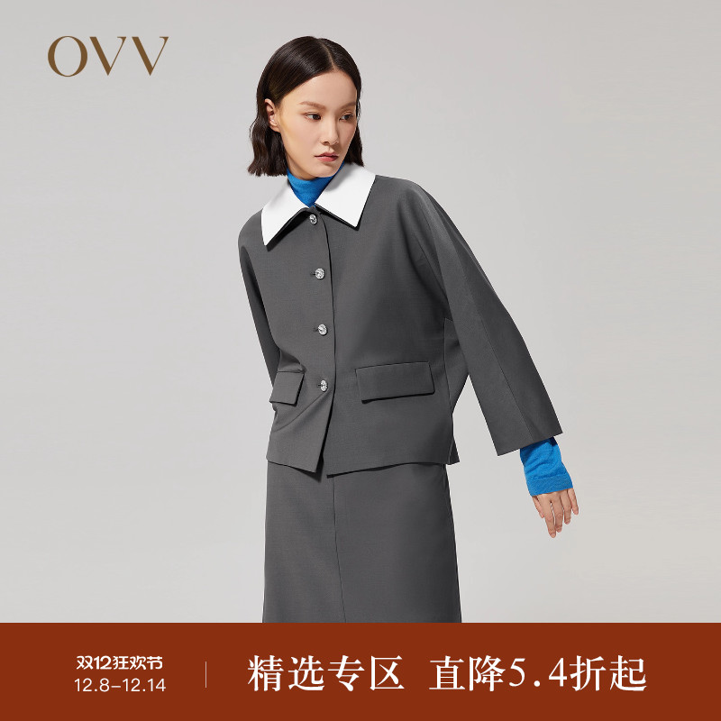OVV复古羊毛秋冬夹克新款女装