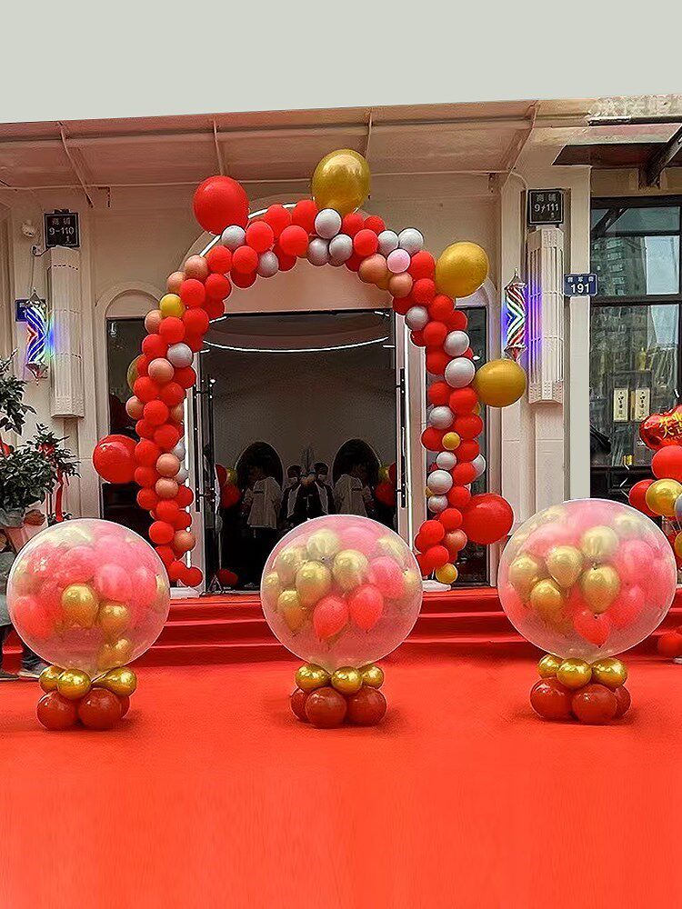 婚礼现场地爆球农村婚礼布置全套工具圆形氦气气球开业活动天爆球
