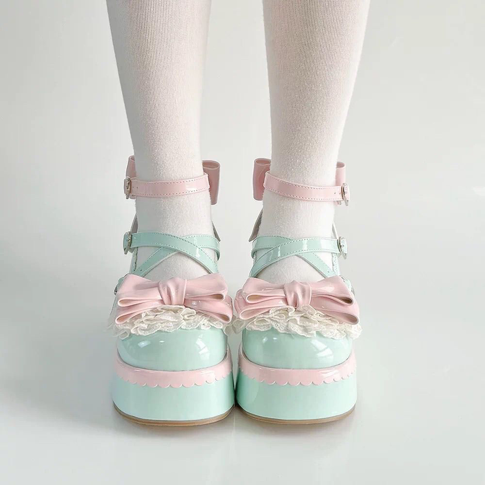 洛丽塔小皮鞋lolita鞋女日系软妹春季新款厚底蝴蝶结玛丽珍鞋子