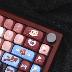 MOA高度酒红色草莓香气键帽pbt适配机械键盘68 87alice含分裂空格