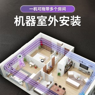 室外新风机单向流新风换气一体机无管道新风系统家用通风换气