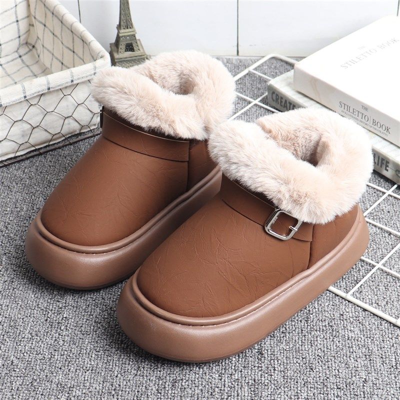 加厚绒儿童棉鞋防滑保暖厚底防水居家男孩外穿包跟棉拖鞋女童冬季