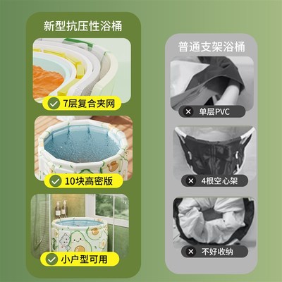儿童全身洗澡桶折叠3到12岁可A坐特大号游泳宝宝泡澡桶加厚沐浴盆