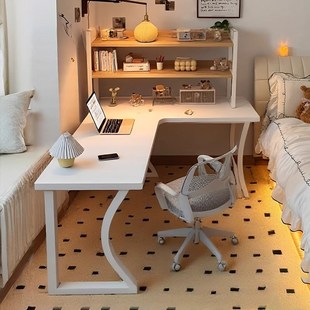 转角书桌书架一体桌子卧室家用简约现代学生学习桌电脑台式 家用