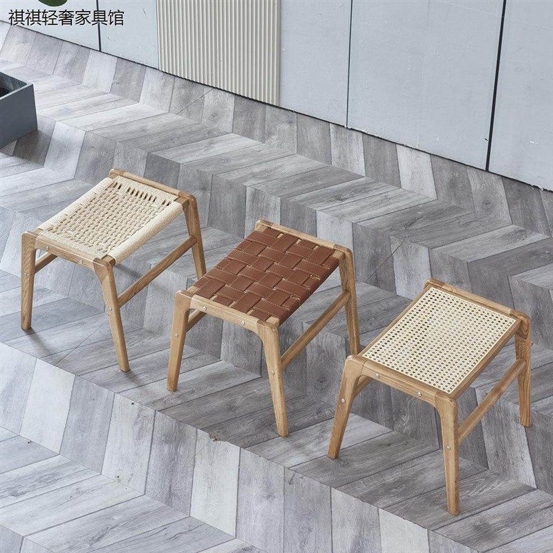 实木小凳子家用换鞋凳藤编方凳客厅小板凳木质简约圆凳小凳子,住宅家具,其它桌类,淘宝优惠券,粉丝福利购,淘宝优惠卷