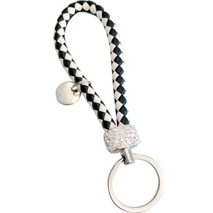 镶钻编绳钥匙扣编织绳车钥匙男女钥匙挂饰可爱创意简单汽车钥匙扣