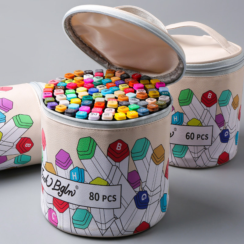 博格利诺马克笔收纳袋学生马克笔24/36/48色收纳盒小学生中学之满