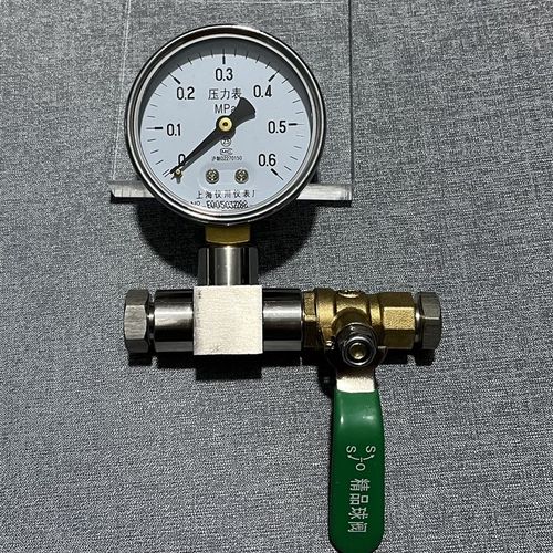 Y60表径60mm6cm压力0.6mpa6公斤两边内螺纹M10x1三通加开关压力表