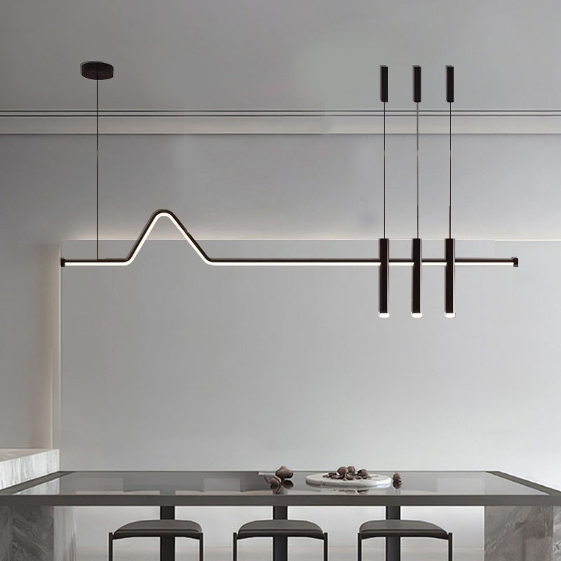 意式餐厅吊灯现代简约长条创意饭桌射灯设计师样板房吧Z台饭厅吊