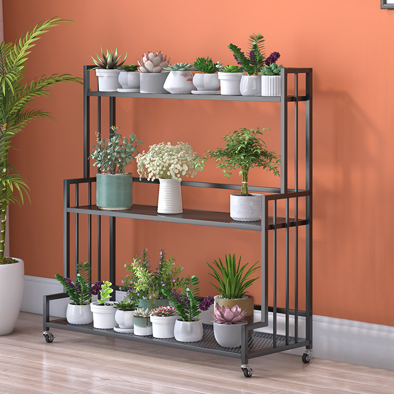 花架子置物架室内装饰阳台角落花架F带轮客厅轻奢绿萝落地式多肉